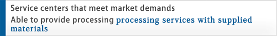 Leading Service Center in China
Able to provide processing services with supplied materials